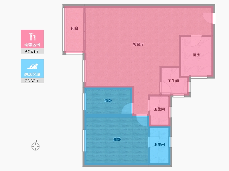 广东省-广州市-丽江花园华林居-86.32-户型库-动静分区