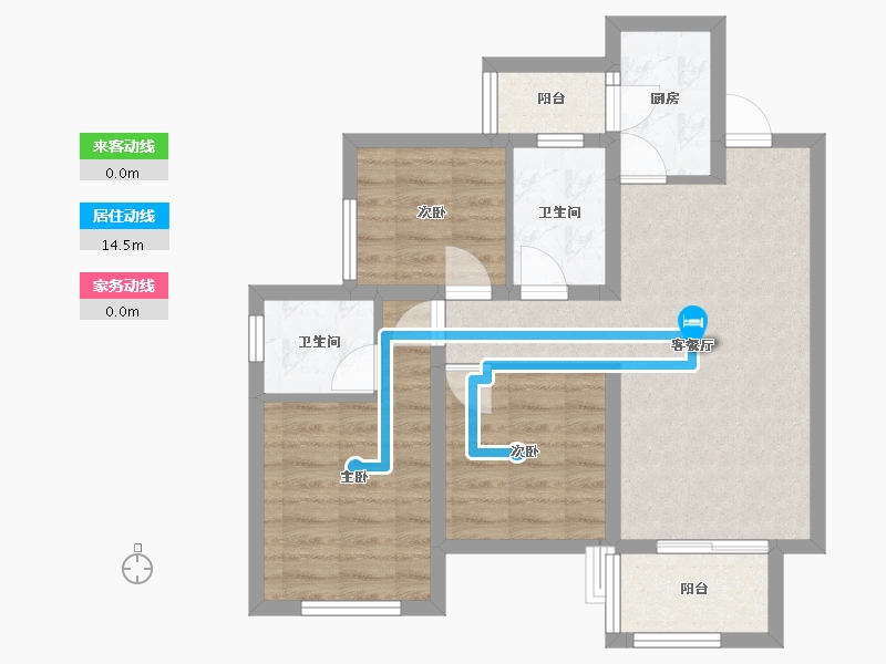 四川省-宜宾市-绿地静安公馆-80.00-户型库-动静线