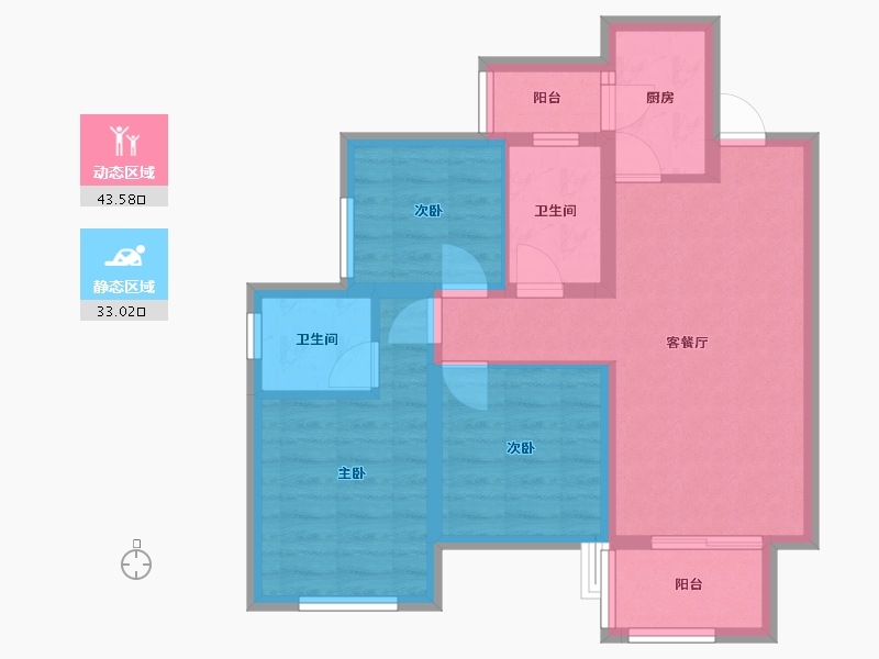 四川省-宜宾市-绿地静安公馆-80.00-户型库-动静分区