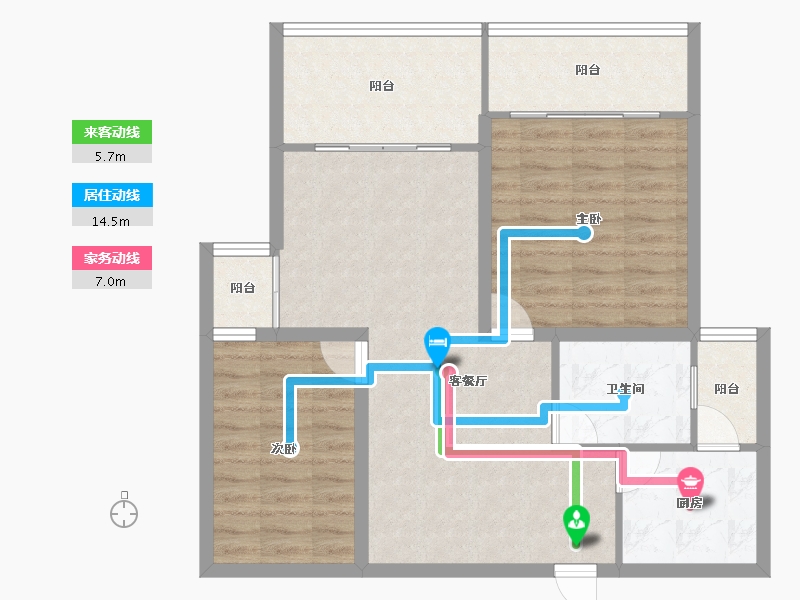 浙江省-杭州市-金域兰庭-83.13-户型库-动静线