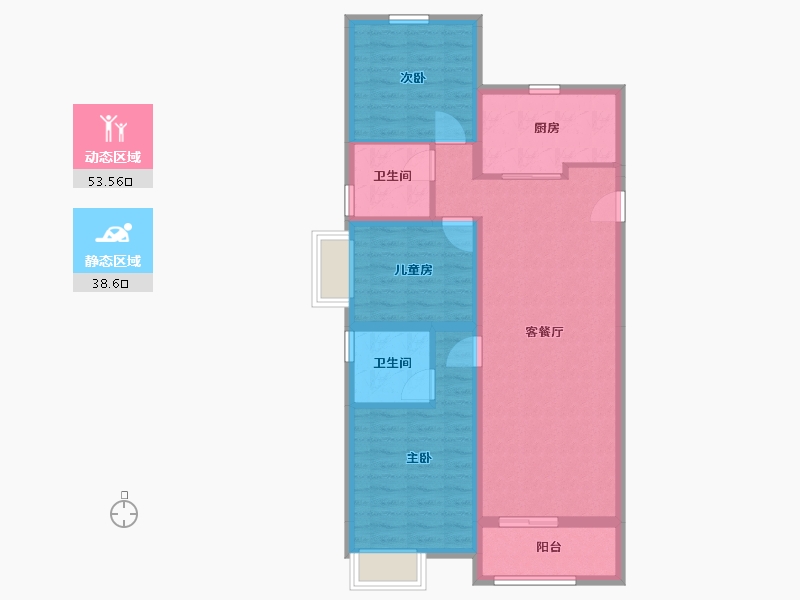 山西省-太原市-保利东郡-96.00-户型库-动静分区