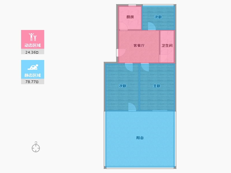 江苏省-苏州市-向阳小区-95.37-户型库-动静分区