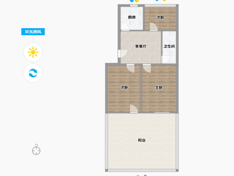 江苏省-苏州市-向阳小区-95.37-户型库-采光通风