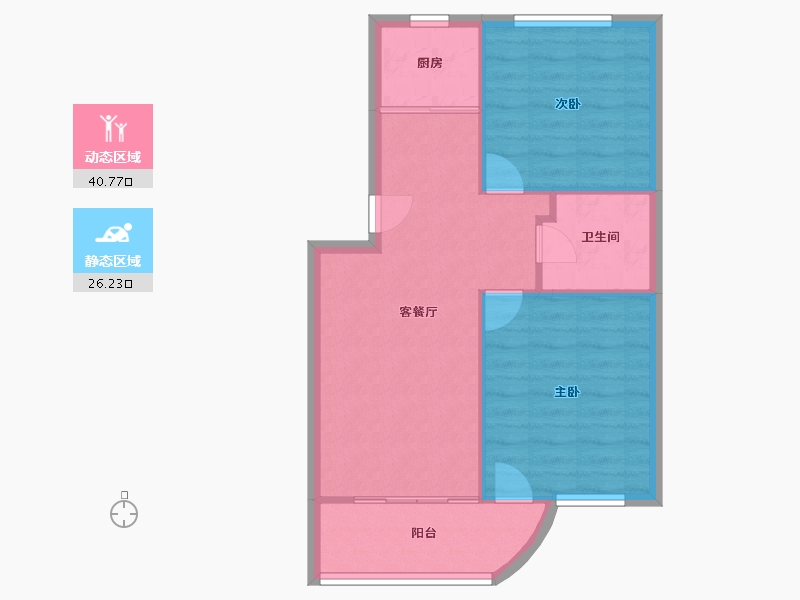 浙江省-台州市-三星小区-61.25-户型库-动静分区