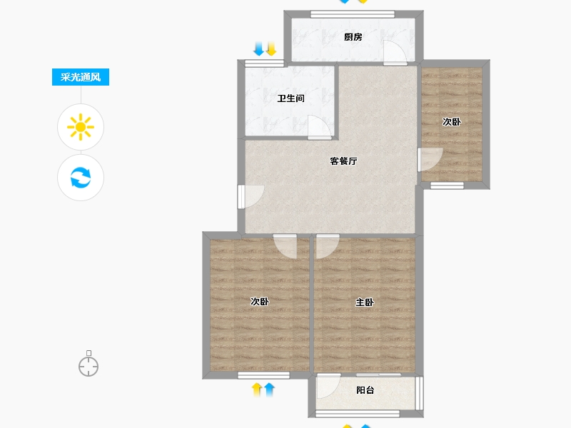 江苏省-苏州市-向阳小区-79.27-户型库-采光通风