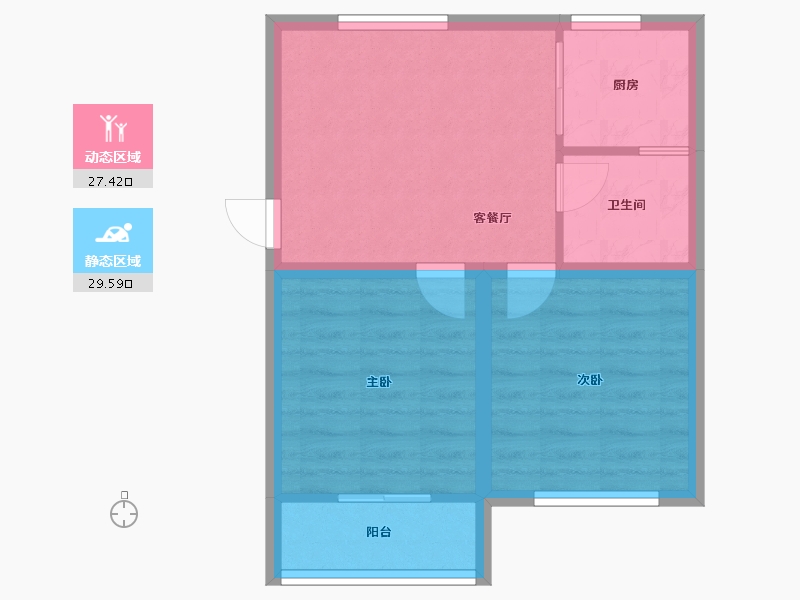 浙江省-杭州市-育才西苑-50.83-户型库-动静分区