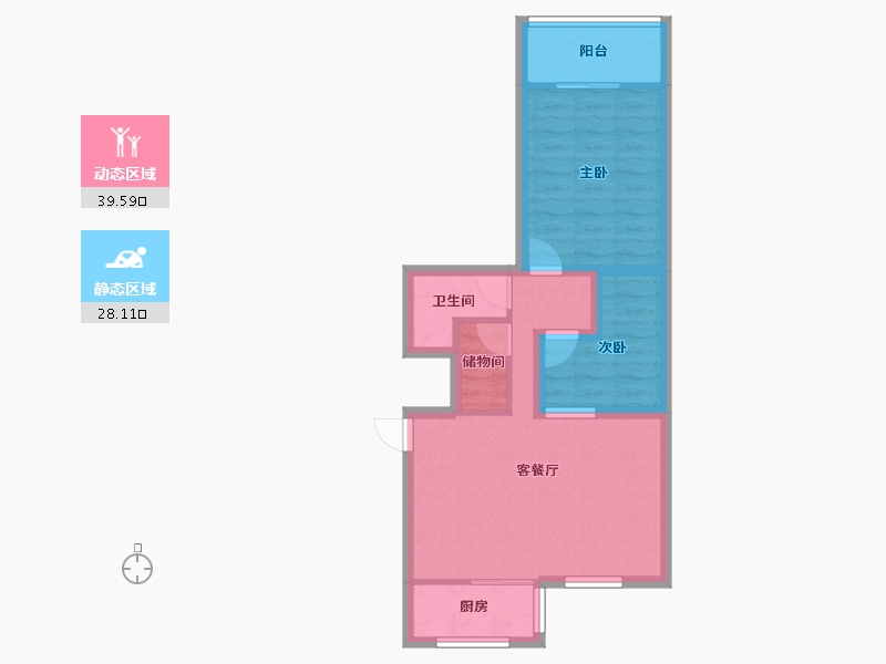 浙江省-杭州市-庆春苑-59.64-户型库-动静分区