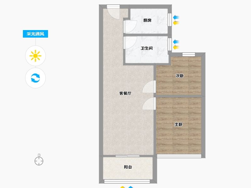 湖北省-武汉市-星悦城-53.00-户型库-采光通风