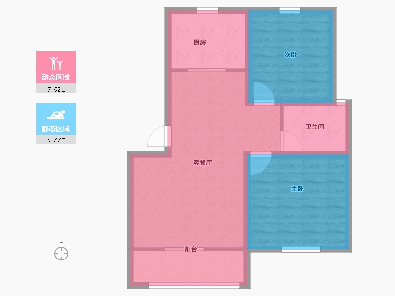 浙江省-杭州市-盛世嘉园(公寓住宅)-65.54-户型库-动静分区