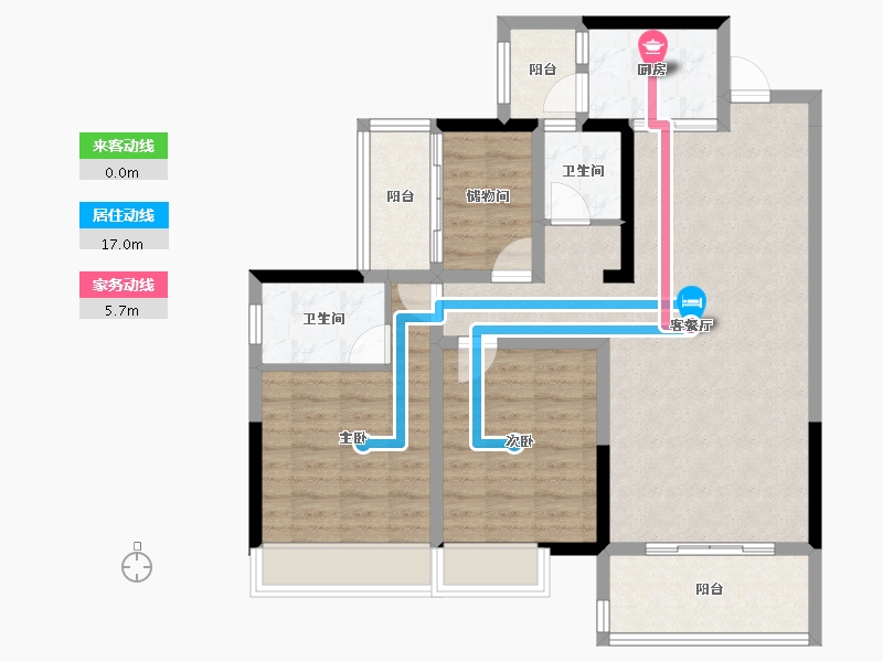 四川省-成都市-鼎盛南苑-92.45-户型库-动静线