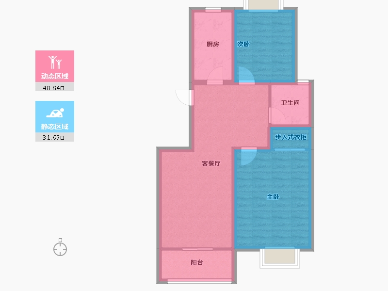 浙江省-杭州市-东新园新湖苑-71.65-户型库-动静分区