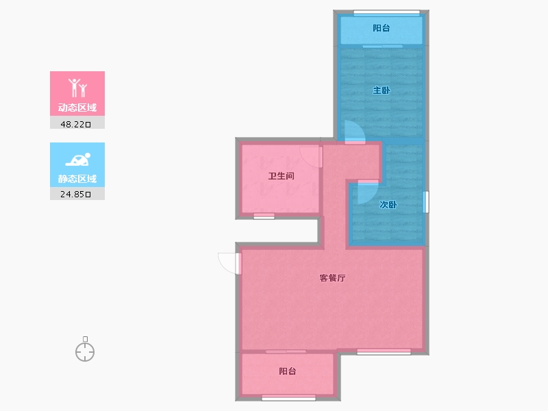 浙江省-杭州市-庆春苑-64.67-户型库-动静分区