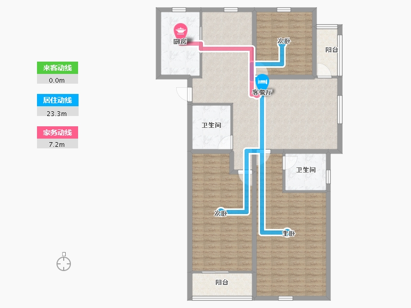 浙江省-杭州市-绿都御景蓝湾(公寓住宅)-124.38-户型库-动静线