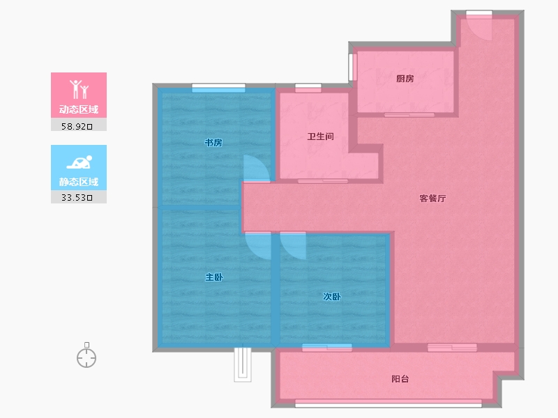 河南省-许昌市-当代阅府-82.58-户型库-动静分区