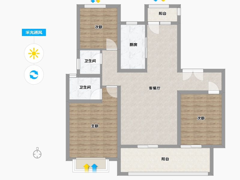 河南省-许昌市-万山绿都-102.47-户型库-采光通风