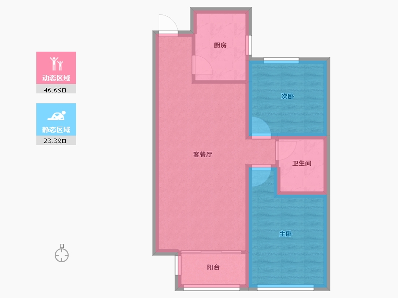 山东省-青岛市-宜昌馨苑-62.29-户型库-动静分区