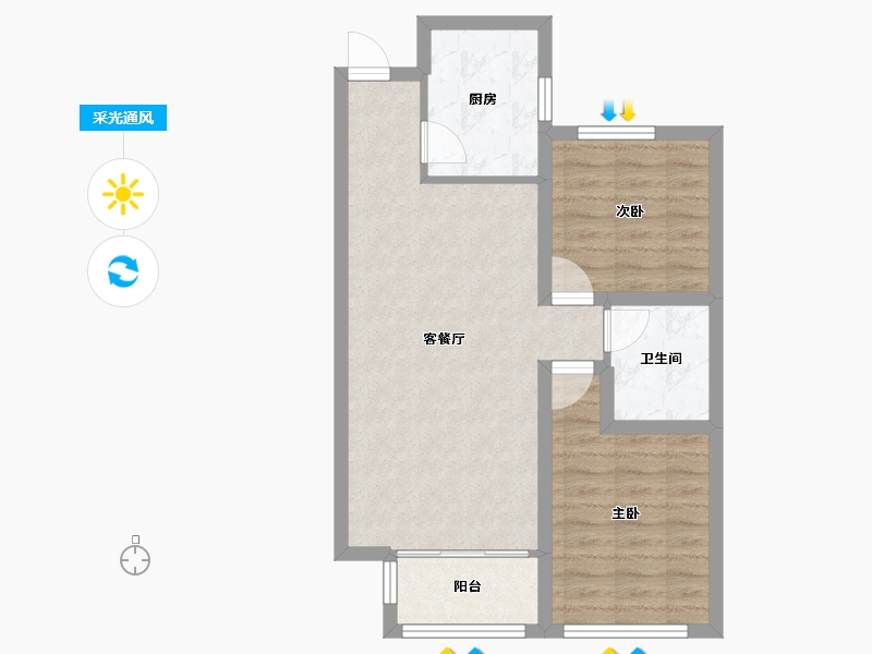 山东省-青岛市-宜昌馨苑-62.29-户型库-采光通风