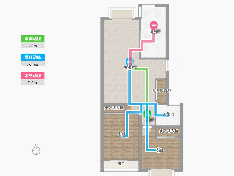 浙江省-杭州市-东新园新湖苑-75.29-户型库-动静线