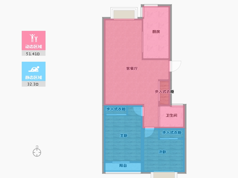 浙江省-杭州市-东新园新湖苑-75.29-户型库-动静分区