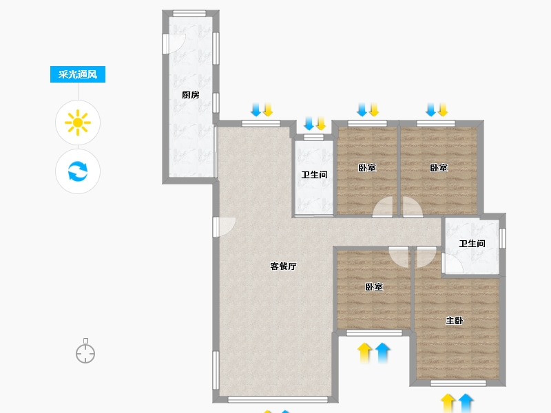 湖南省-常德市-华电新城-109.87-户型库-采光通风