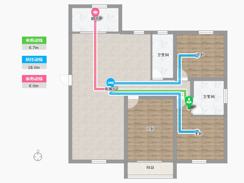 浙江省-杭州市-昆仑红苹果-103.76-户型库-动静线