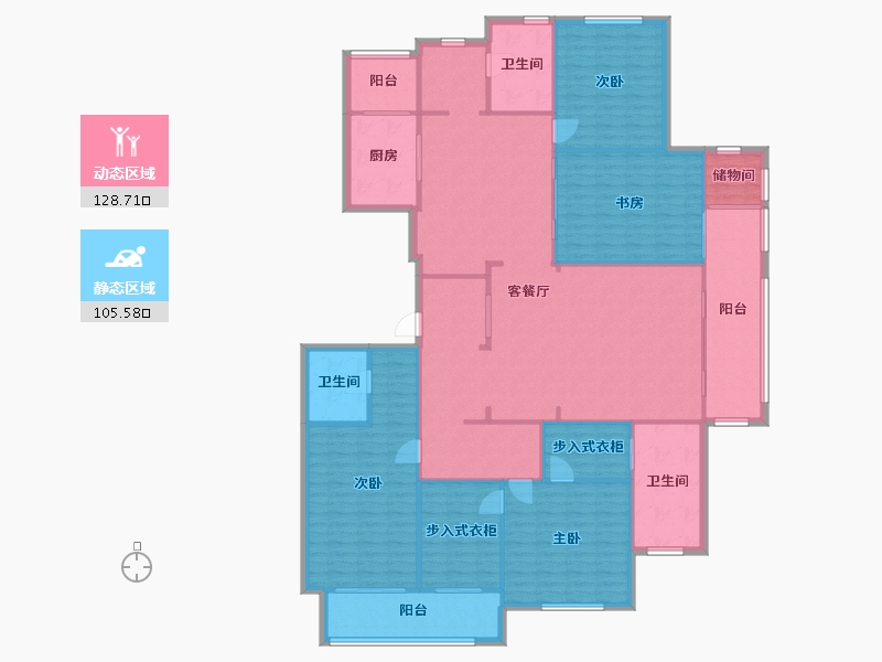 浙江省-杭州市-广厦天都城锦上庭-190.77-户型库-动静分区