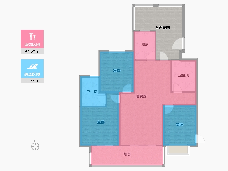 安徽省-合肥市-临滨苑-110.66-户型库-动静分区