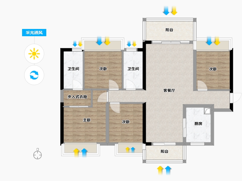 广东省-惠州市-莱润半岛-101.60-户型库-采光通风