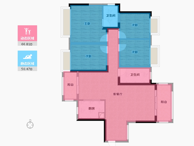 湖南省-株洲市-华晨山水洲城-120.00-户型库-动静分区