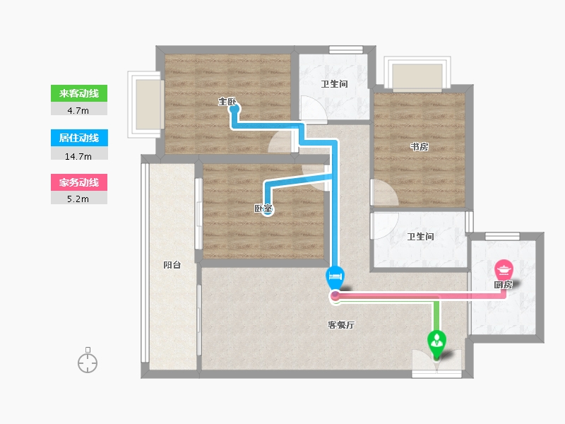 贵州省-贵阳市-德润小区-85.16-户型库-动静线