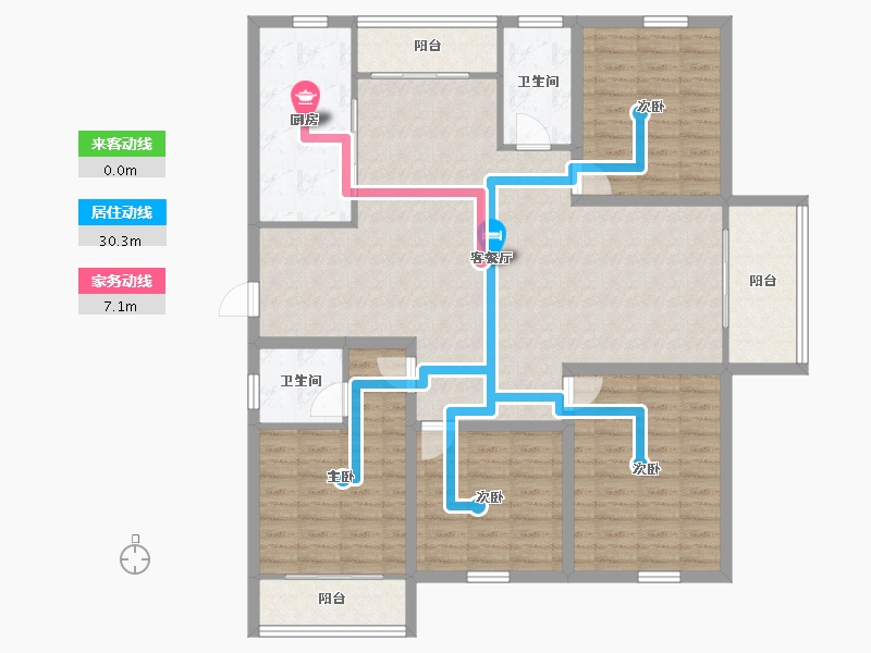 浙江省-杭州市-盛世嘉园(公寓住宅)-134.73-户型库-动静线