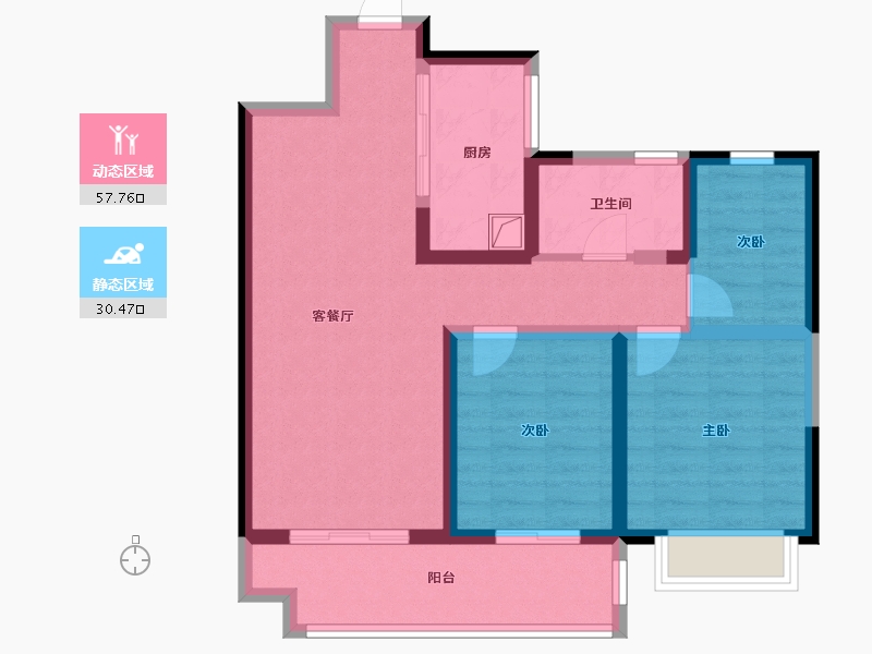 江苏省-无锡市-江南名苑-77.60-户型库-动静分区