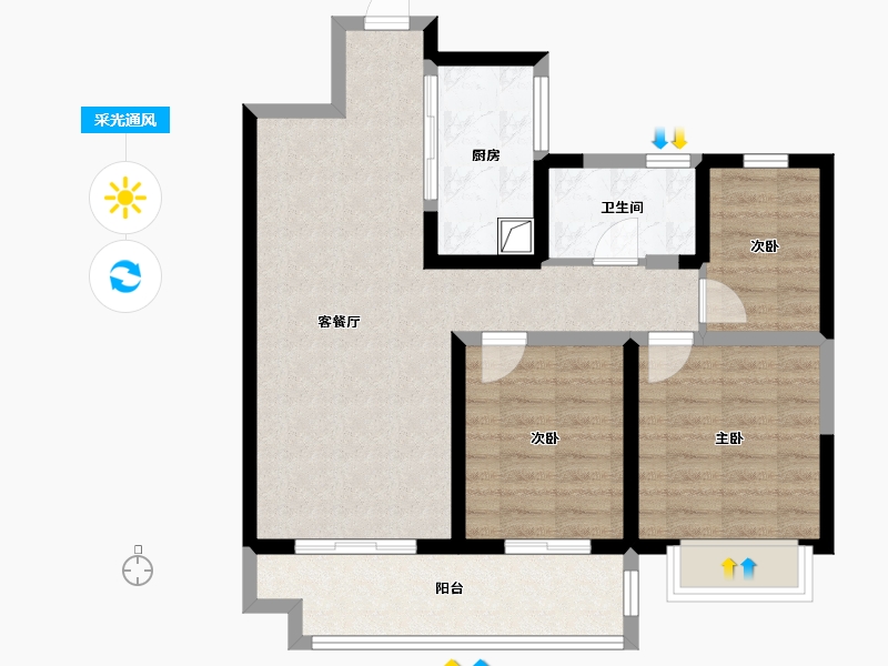 江苏省-无锡市-江南名苑-77.60-户型库-采光通风