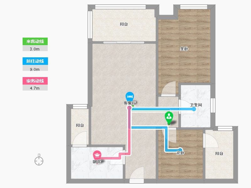 四川省-成都市-昌建星悦城-60.73-户型库-动静线