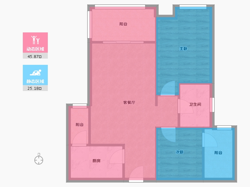 四川省-成都市-昌建星悦城-60.73-户型库-动静分区