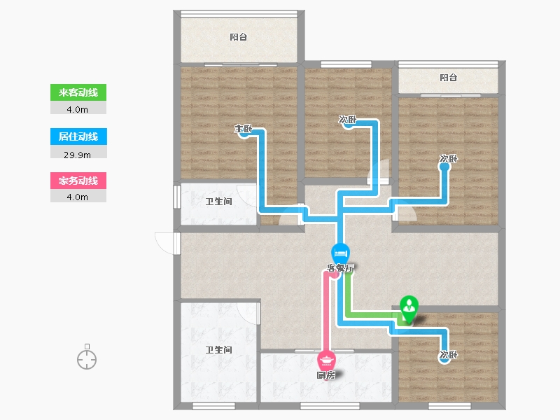 浙江省-杭州市-盛世嘉园(公寓住宅)-134.29-户型库-动静线