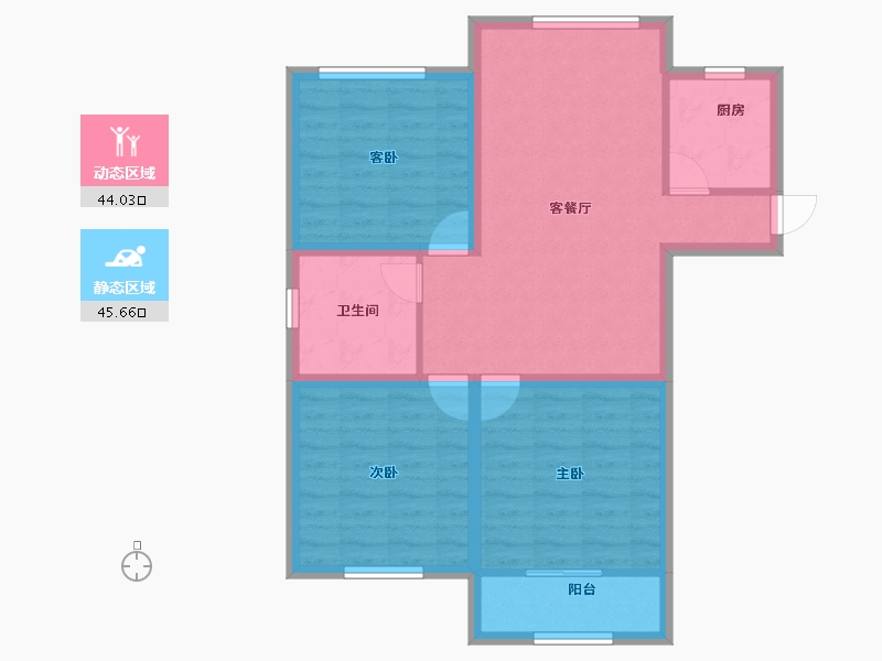 浙江省-杭州市-金域兰庭-80.23-户型库-动静分区