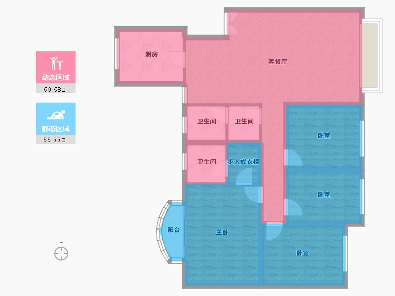 四川省-成都市-银都花园-103.65-户型库-动静分区