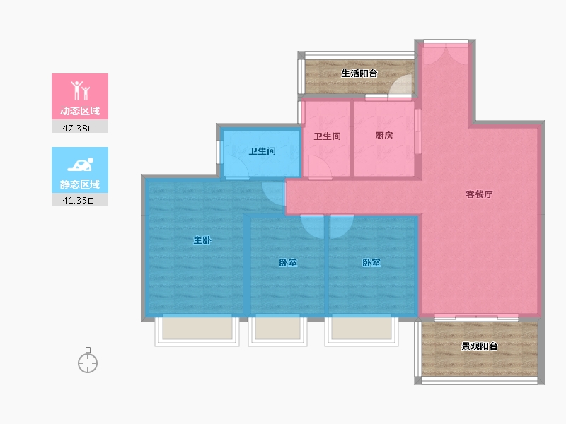 湖南省-郴州市-资兴碧桂园-92.27-户型库-动静分区