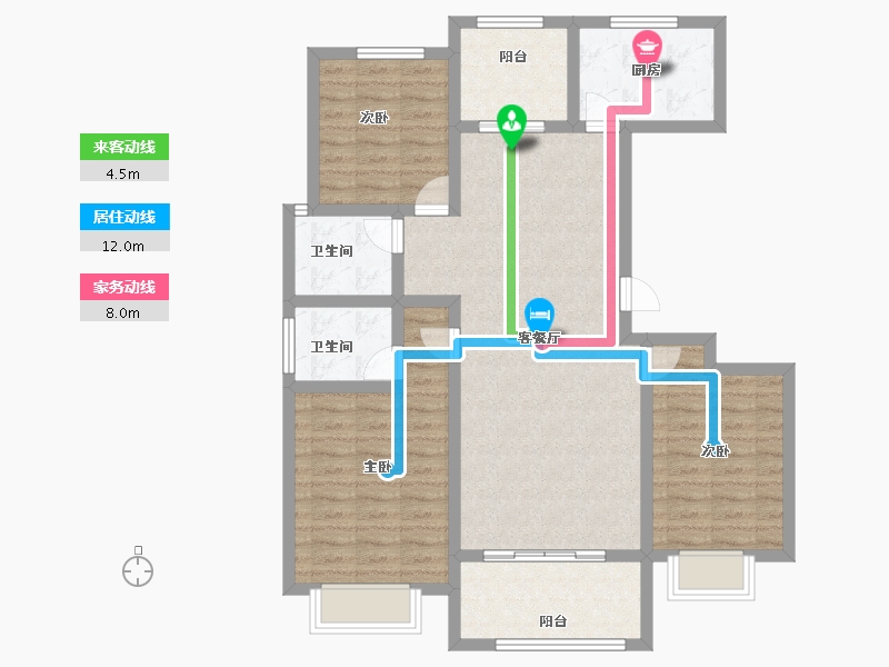 山东省-泰安市-河畔豪庭-97.00-户型库-动静线