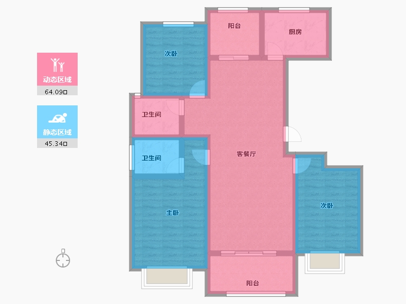 山东省-泰安市-河畔豪庭-97.00-户型库-动静分区