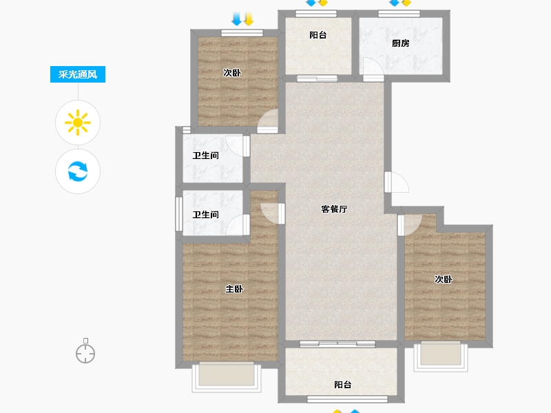 山东省-泰安市-河畔豪庭-97.00-户型库-采光通风