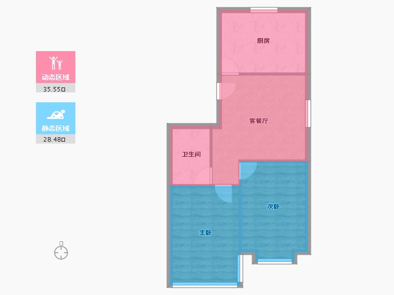 山东省-青岛市-和平花园南区-58.05-户型库-动静分区