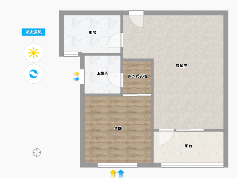 山东省-青岛市-鲁信长春花园-59.79-户型库-采光通风