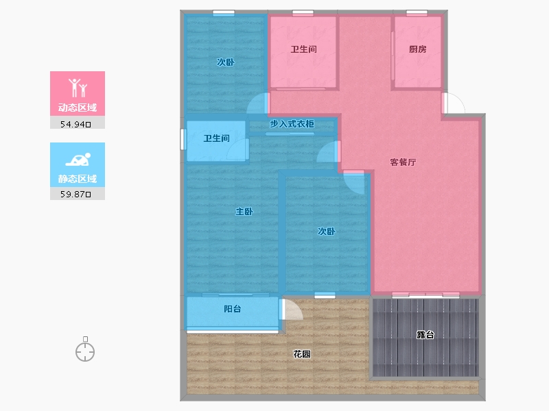 浙江省-杭州市-盛世嘉园(公寓住宅)-136.94-户型库-动静分区