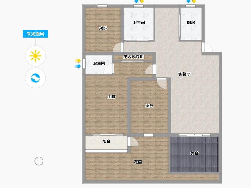 浙江省-杭州市-盛世嘉园(公寓住宅)-136.94-户型库-采光通风