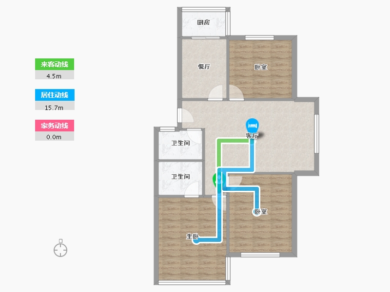 山东省-青岛市-和平花园南区-86.72-户型库-动静线