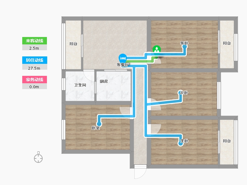 浙江省-杭州市-环西新村-86.96-户型库-动静线