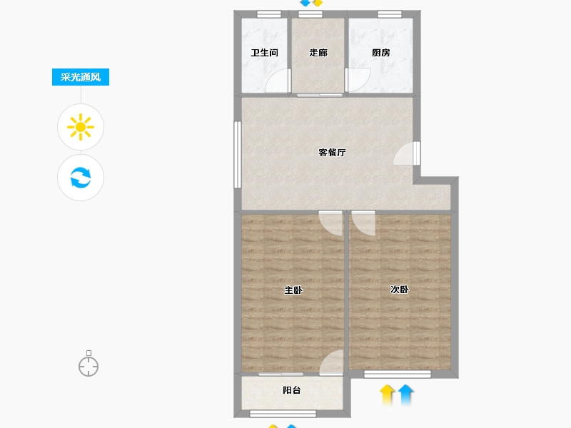 江苏省-苏州市-向阳小区-75.83-户型库-采光通风