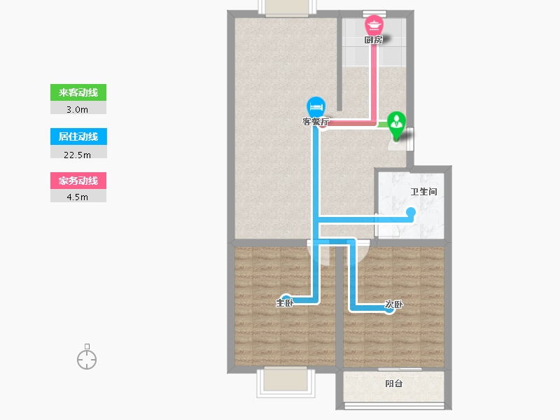 浙江省-杭州市-盛世嘉园(公寓住宅)-79.31-户型库-动静线